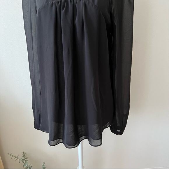 1. State Black Chiffon Black Cutout Blouse - Picture 3 of 6